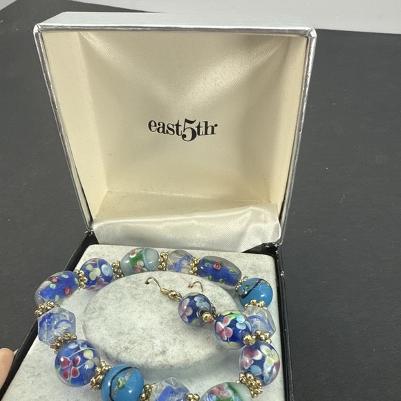 East 5Th Women Bracelet and Earrings Set Artisan Fashion Jewelry New Floral - Picture 9 of 10